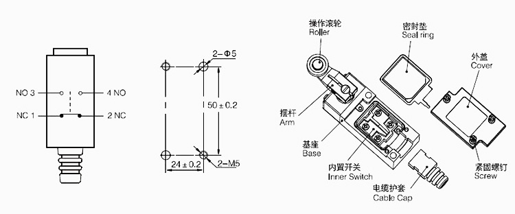 KA-3209雙回路立式行程開關(guān)|行程開關(guān)產(chǎn)品型號-參數(shù)-接線圖